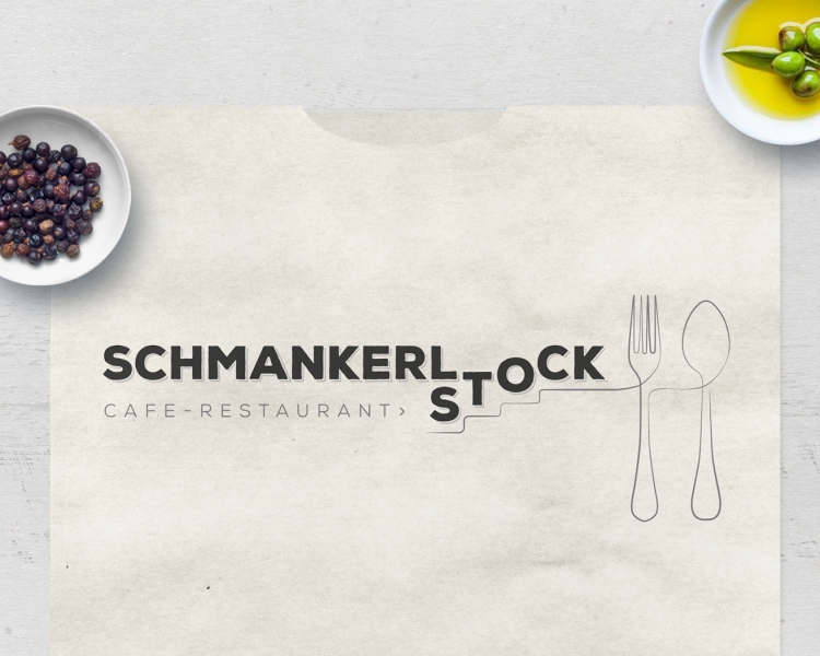 Schmankerlstock étterem – logótervezés